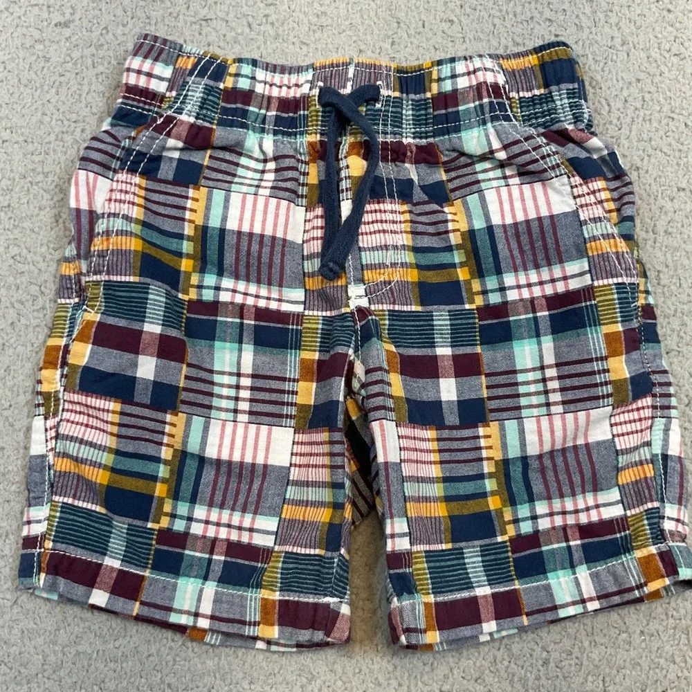 Gymboree Patchwork Plaid Shorts Kids Size 4 Multicolor Excellent Preppy Summer